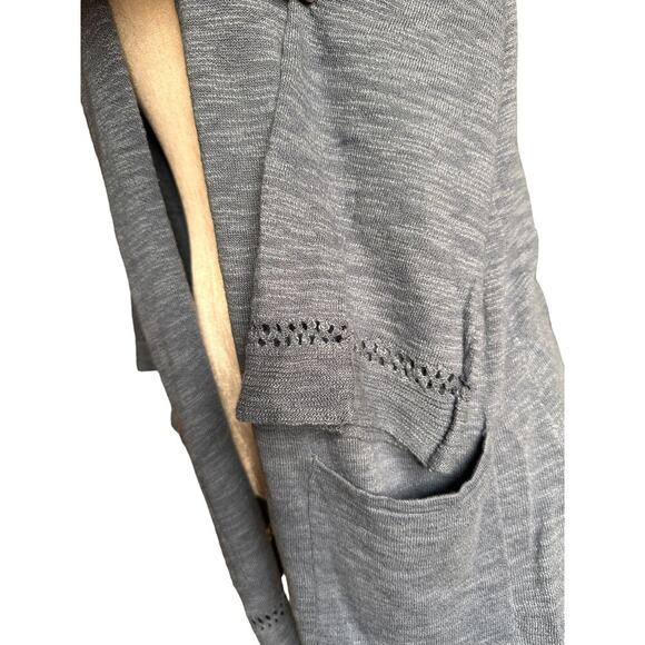 🍁 BUNDLE ONLY - 5/$15 Sonoma Fringe Open Cardigan,, Blue, Size Petite Large - Picture 2 of 4